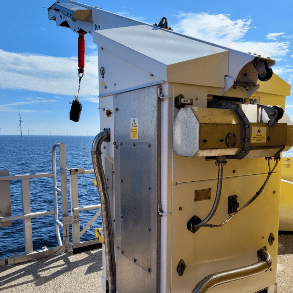 Tharsus control cabinet assembly for offshore wind turbine access installed at sea with Pict Offshore